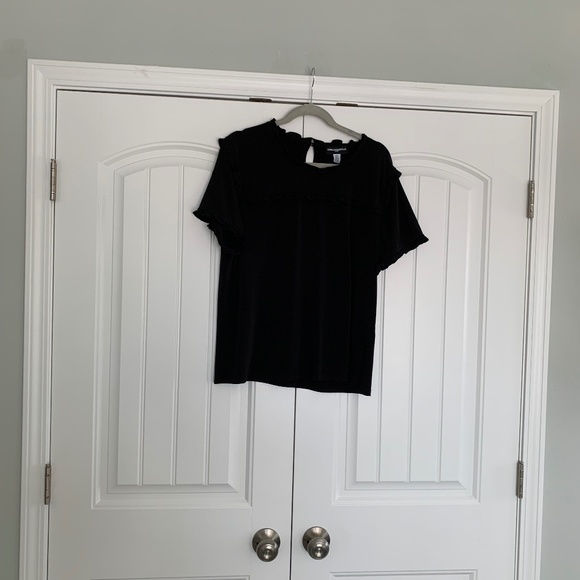 Karl Lagerfeld XL Black Short Sleeve Top - Picture 1 of 4